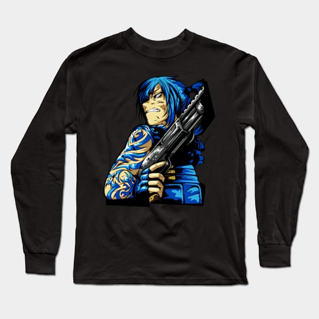 blue hairs mafia Long Sleeve T-Shirt by Veljam